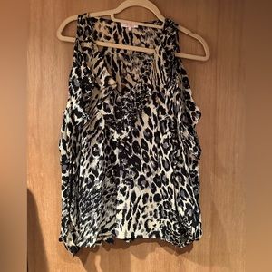 Animal print cold shoulder Parker blouse in size small